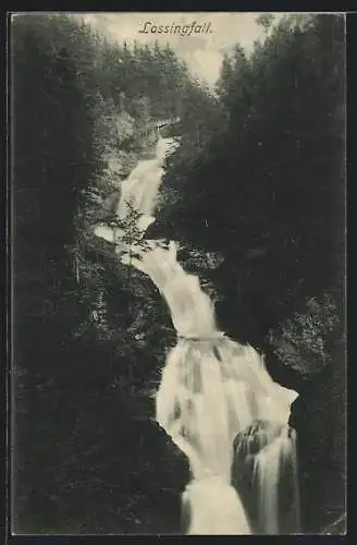 AK Lassingfall, Blick auf Wasserfall