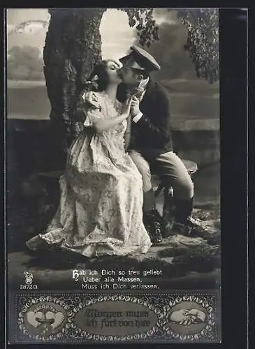 Foto-AK RPH Nr. 2872 /3: Liebespaar küsst sich unterm Baum