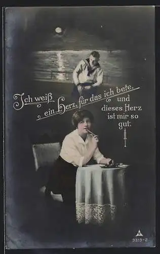 Foto-AK Photochemie Berlin Nr. 3319-2: Frau schreibt ihrem Matrosen einen Brief