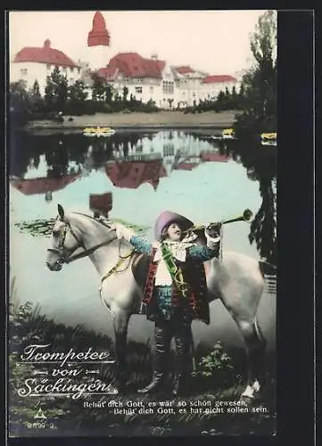 Foto-AK Behüt Dich Gott!, Trompeter von Säckingen