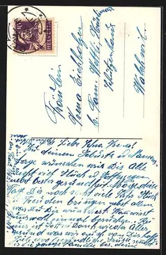 Foto-AK Photochemie Berlin Nr. 6975 /6: Kleines Mädchen mit Namenstagswunsch