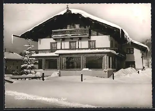 AK Ruhpolding, Gasthof Fischerwirt im Schnee