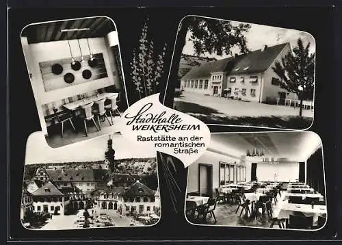 AK Weikersheim, Stadthalle, Restaurant an der romantischen Strasse, Pächter Heinr. Koch