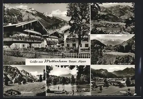 AK Mettenham /Bayer. Alpen, Wuhrsteinalm, Zellersee, Kampenwand und Kaisergebirge