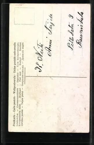 AK Weihnachtsengel mit Tannenzweig und Glöckchen