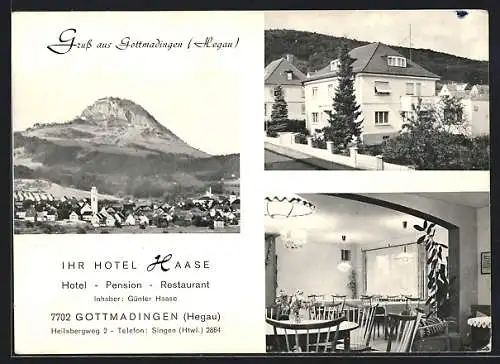 AK Gottmadingen /Hegau, Hotel Haase, Ortsansicht