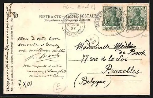 AK Mühlbach /Münsterthal, Kaiserl. Postagentur Fr. Gindelsperger