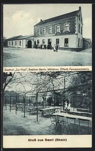 AK Baerl /Rhein, Gasthof Zur Post, Bes. Bernh. Mölleken