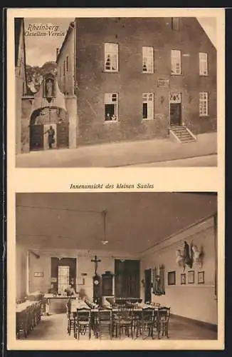 AK Rheinberg, Gesellen-Verein, Innenansicht des kleinen Saales