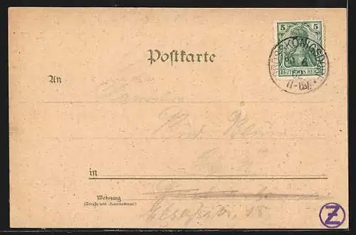 Lithographie Gross-Königsdorf, Bahnhof, Villa Paulli, Pensionat