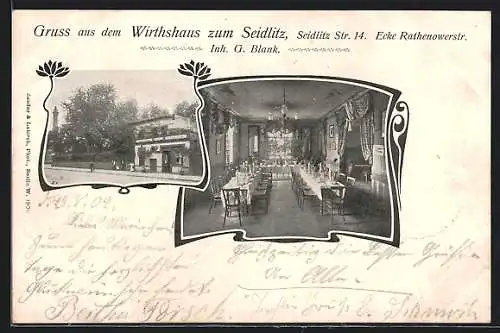 AK Berlin-Tiergarten, Wirtshaus zum Seidlitz, Seidlitz Strasse 14 Ecke Rathenowerstrasse