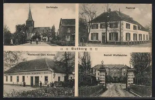 AK Budberg / Rheinberg, Schloss Wolfskuhlen, Restaurant Carl Kirches, Pastorat