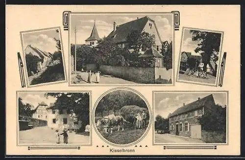 AK Kieselbronn, Strassen- und Gebäudeansichten