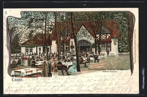 Lithographie Essen, Neues Restaurant-Gebäude i. Stadtgarten, Hubert Claeren