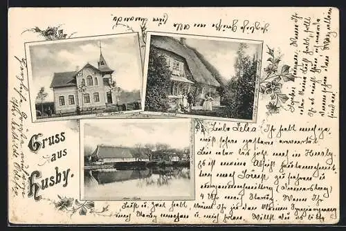 AK Husby, Villa Valentin, Pastorat, Am Teich