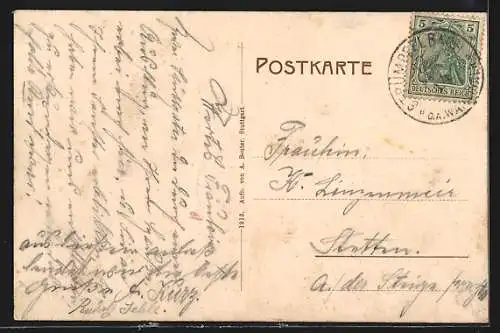 AK Strümpfelbach, Gasthaus zum Hirsch, Totalansicht