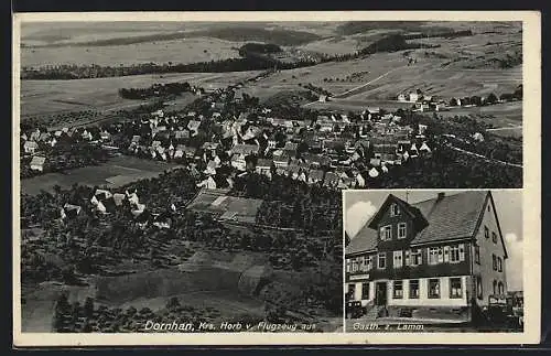 AK Dornhan /Krs. Horb, Gasthaus zum Lamm, Gesamtansicht vom Flugzeug aus