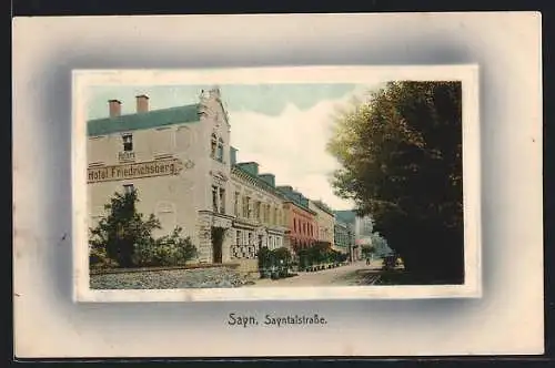 Passepartout-AK Sayn, Hotel Friedrichsberg in der Sayntalstrasse