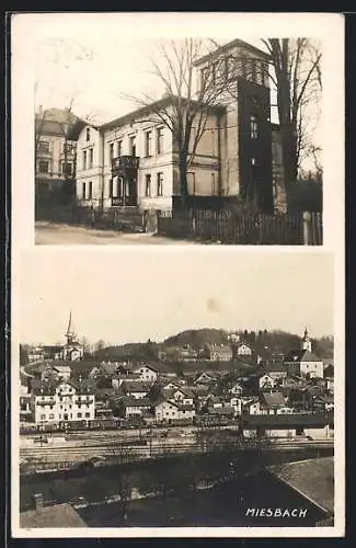 AK Miesbach, Blick auf ein Gebäude, Ortsansicht aus der Vogelschau