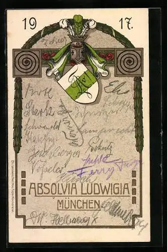 AK München, Absolvia Ludwigia 1917, Wappen