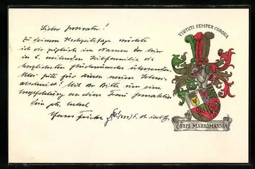 AK Studentenwappen der Corps Markomannia