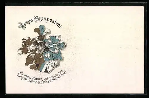 AK Studentenwappen vom Corps Symposion