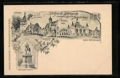 AK Leipzig, Sächsisch-Thüringische Industrie- & Gewerbe-Ausstellung 1897, Industrie-Halle, Dörfchen, Ganzsache 5 Pfg.