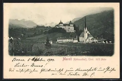 AK Mareit, Blick auf Kirche und Schloss