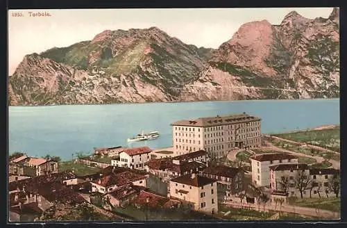 AK Torbole, Teilansicht mit Blick auf den See und Bergpanorama