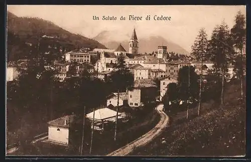 AK Pieve di Cadore, Totalansicht mit Kirche