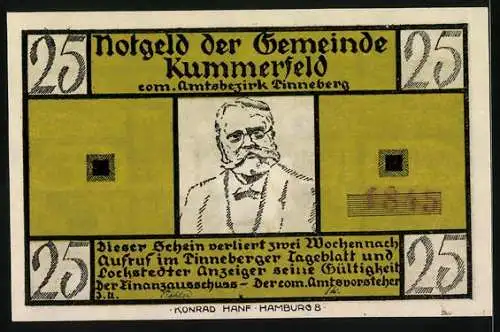 Notgeld Kummerfeld, 25 Pfennig, Zwei Bäckerinnen und der hypnotisierte Bäcker