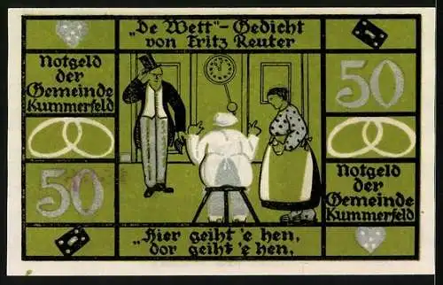 Notgeld Kummerfeld, 50 Pfennig, Der Arzt kommt in die Bäckerei