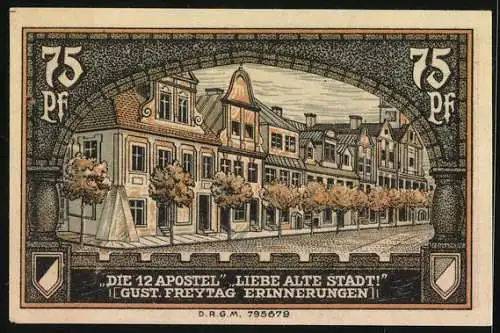 Notgeld Kreuzburg in Oberschlesien 1921, 75 Pfennig, Partie an den 12 Aposteln