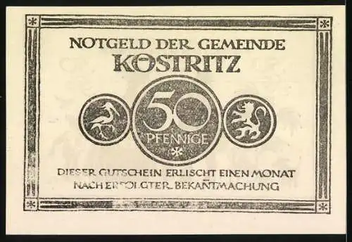 Notgeld Köstritz 1921, 50 Pfennig, Arzt verschreibt Schwarzbier