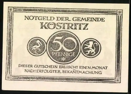 Notgeld Köstritz 1921, 50 Pfennig, Drei Herren trinken Schwarzbier