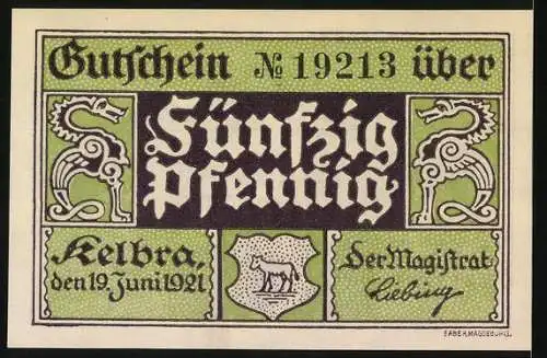 Notgeld Kelbra 1921, 50 Pfennig, Die Ruine Rothenburg