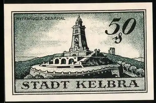 Notgeld Kelbra 1921, 50 Pfennig, Das Kyffhäuser-Denkmal
