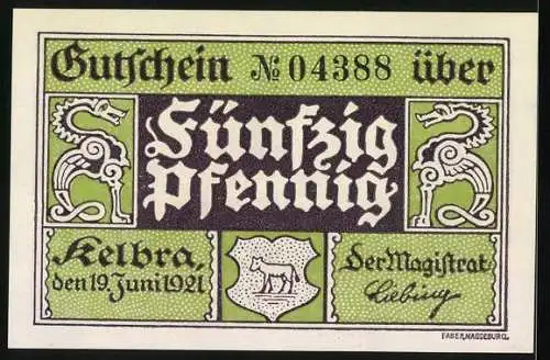 Notgeld Kelbra 1921, 50 Pfennig, Das Kyffhäuser-Denkmal