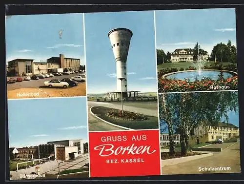 AK Borken /Bez. Kassel, Hallenbad, Schulzentrum, Bürgerhaus