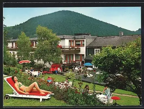 AK Willingen / Sauerland, Hotel Bürgerstuben mit Garten