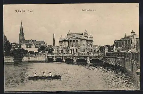 AK Schwerin i. M., Die Schlossbrücke