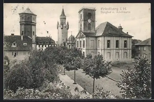 AK Friedberg / Hessen, Burghof u. Adolfsturm