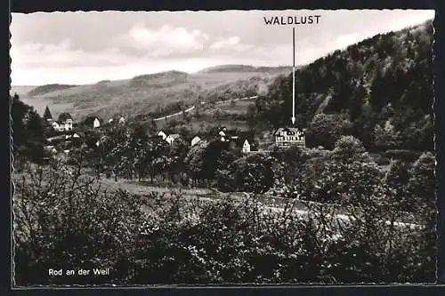 AK Rod an der Weil, Ortsansicht mit Gasthaus-Pension Waldlust A. Müller