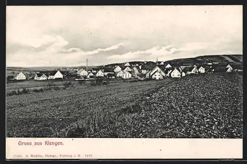 AK Klengen, Ortspanorama von einem Feld aus