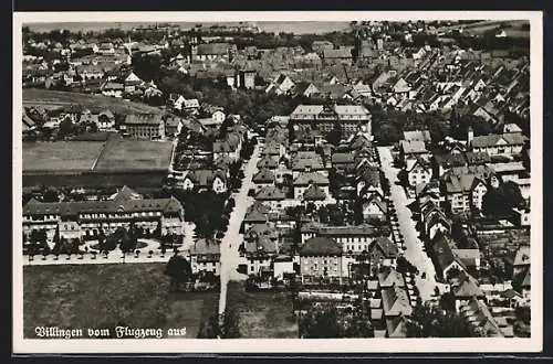 AK Villingen / Baden, Teilansicht vom Flugzeug aus