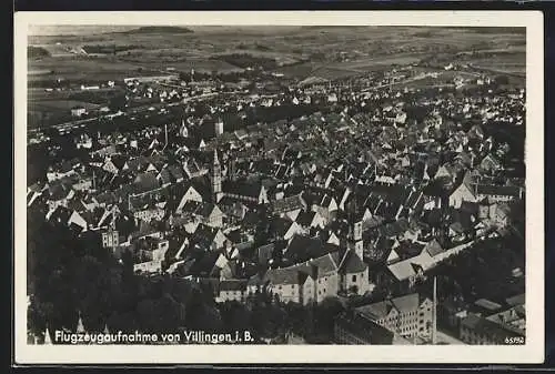 AK Villingen i. B., Totalansicht vom Flugzeug aus
