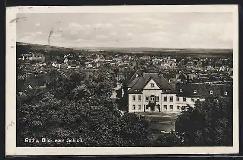 AK Gotha, Blick vom Schloss auf den Ort