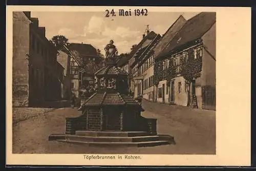 AK Kohren, Töpferbrunnen 1942