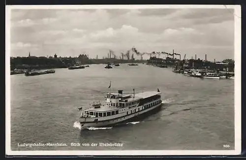 AK Mannheim, Blick von der Rheinbrücke