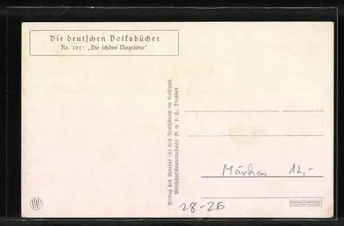 Künstler-AK sign. Janowski: Die deutschen Volksbücher, Die schöne Magelone, Der Schlüsselritter als Sieger im Turnier...